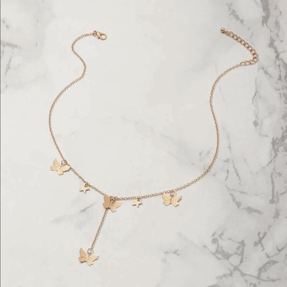 NWT Gold Butterfly Necklace